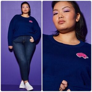 Torrid LOVESICK CREW NECK PULLOVER LEOPARD GRAPHIC SWEATER Crop Plus Size 2 2X